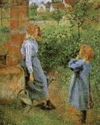 Woman and Child at a Well, Camille Pissarro